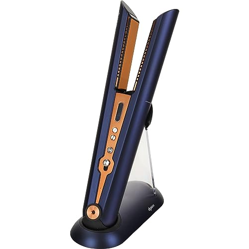 Dyson Corrale Piastra lisciante senza fili, colore blu notte/rame, con batteria, piastre in rame per capelli più lisci, durata 30 minuti, riscaldamento rapido, lisciare i capelli 210 °C max