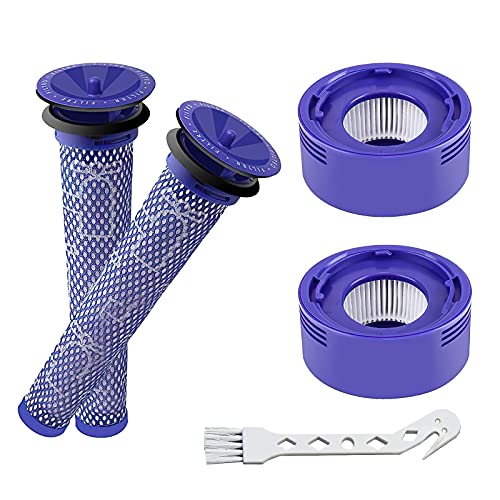 V8 Filtro per Dyson, Filtro Ricambi per Dyson V7 V8 Aspirapolvere Absolute Animal Motorhead, 2 Pre-Filtro & 2 HEAP Post-Filtri, Ricambio per Parte # DY-96566101, 96747801